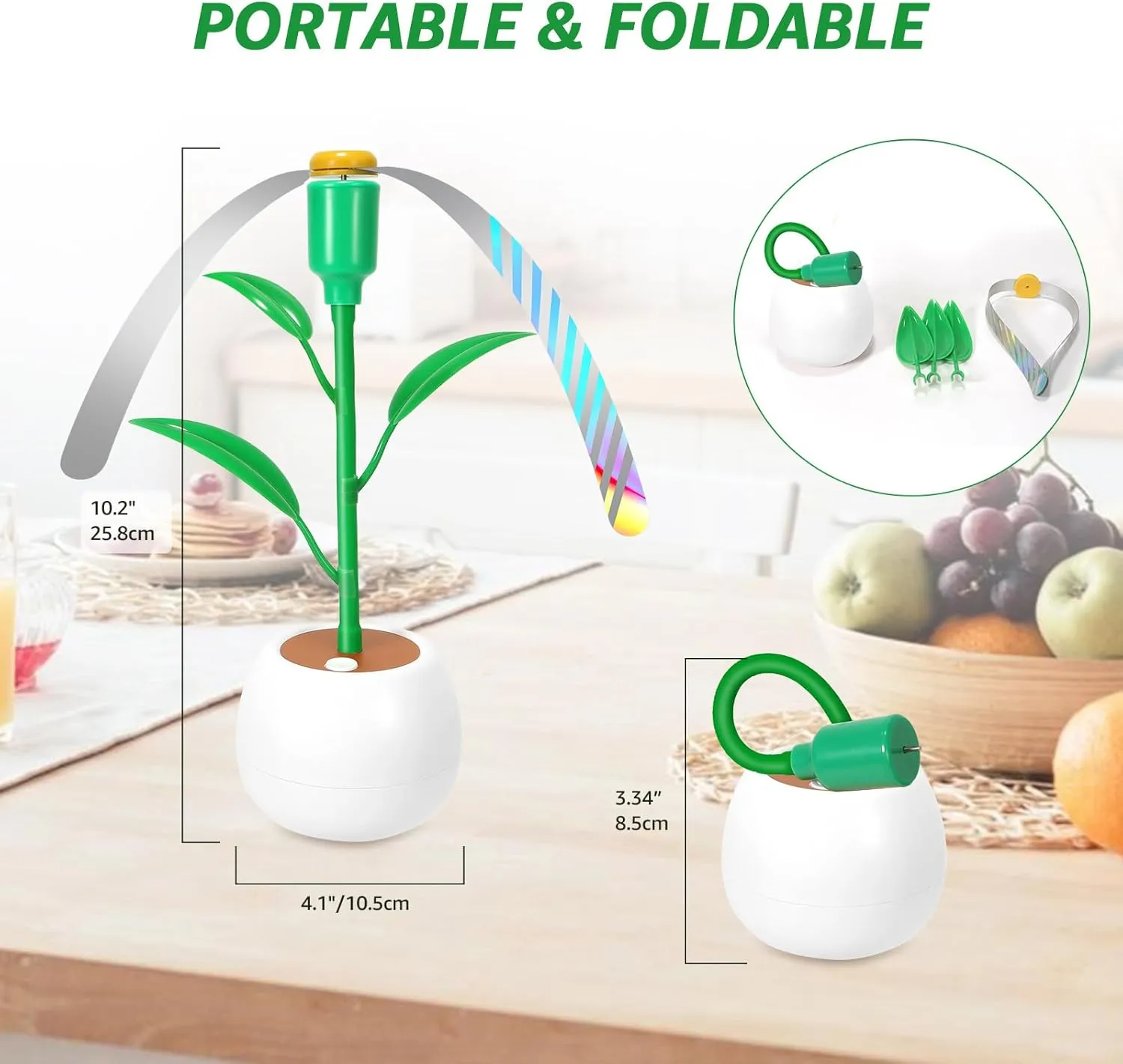 Fly Fans for Tables, Fly Repellent Fans Indoor Outdoor Food Fans Keep Flies Away, Fly Spinner Table Top with Holographic Blades, Bug Fans for Picnic, Party, BBQ (White, 4 Pack)