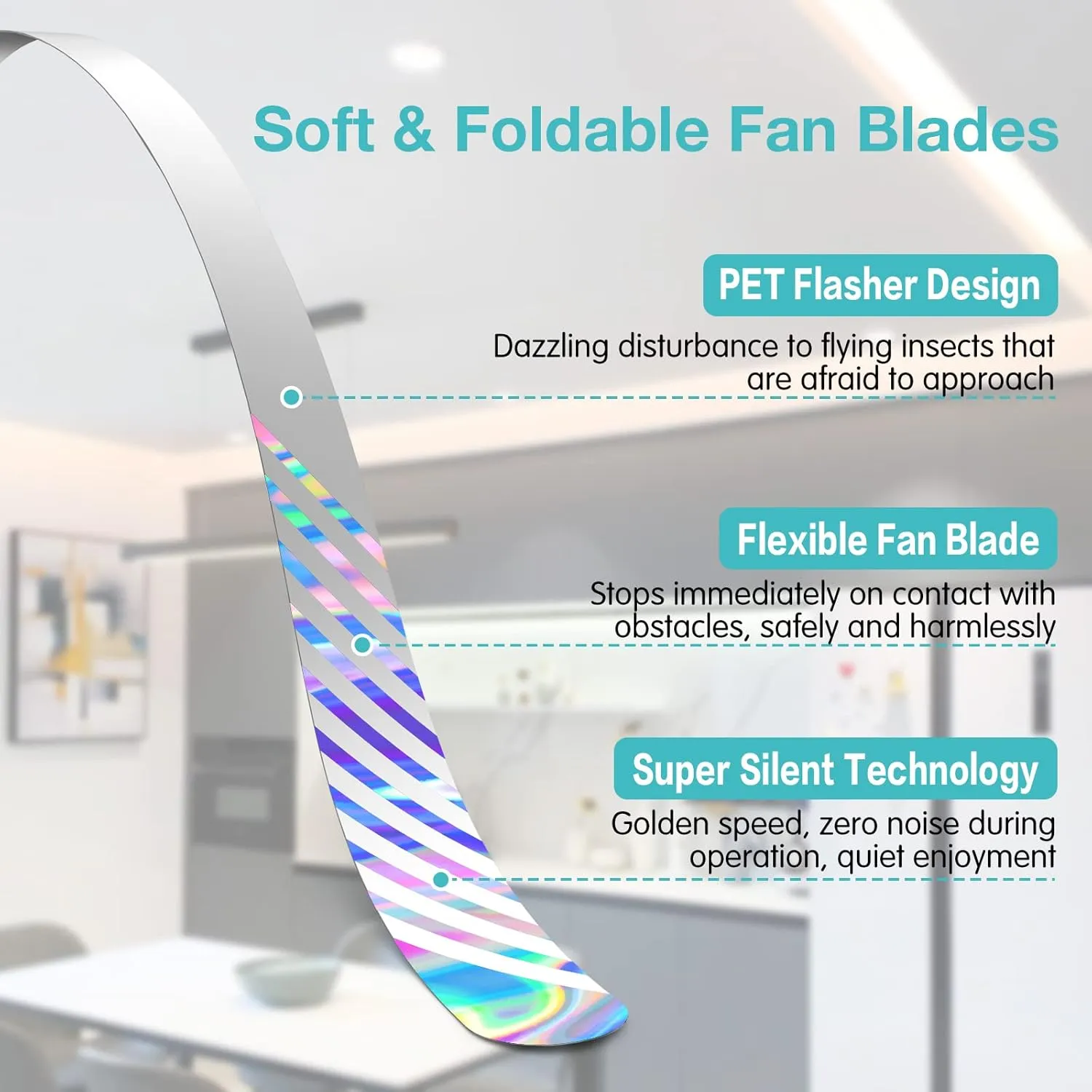 Fly Fans for Tables, Practical Fly Repellent Fan with Soft Blades, USB or Batteries Powered, Soundless and Portable Fly Fan Keeps Your Food Clean(4 Pack)