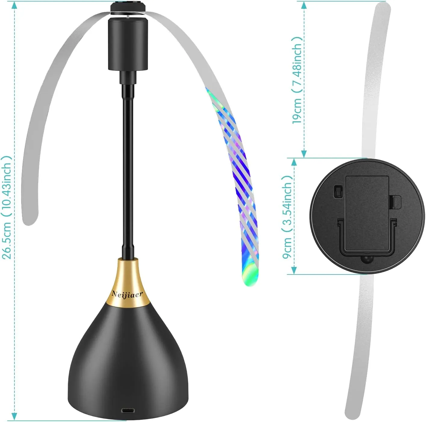 Fly Fans for Tables, Practical Fly Repellent Fan with Soft Blades, USB or Batteries Powered, Soundless and Portable Fly Fan Keeps Your Food Clean(4 Pack)