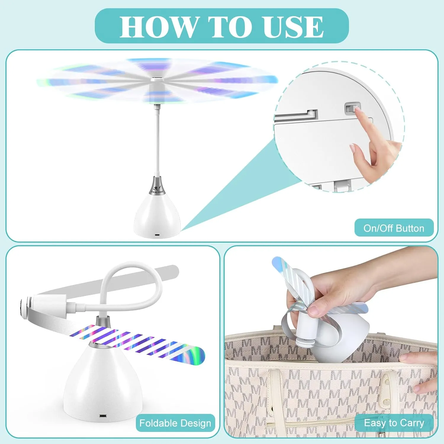 Fly Fans for Tables, Practical Fly Repellent Fan with Soft Blades, USB or Batteries Powered, Soundless and Portable Fly Fan Keeps Your Food Clean(4 Pack)