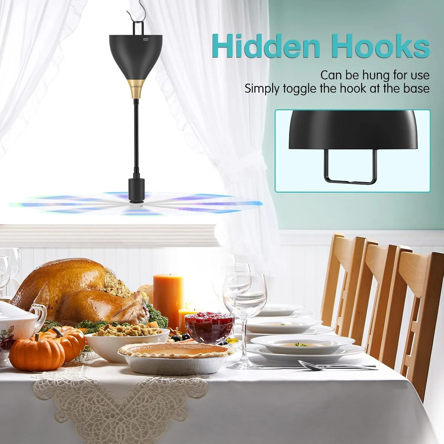 Fly Fans for Tables, Practical Fly Repellent Fan with Soft Blades, USB or Batteries Powered, Soundless and Portable Fly Fan Keeps Your Food Clean(4 Pack)