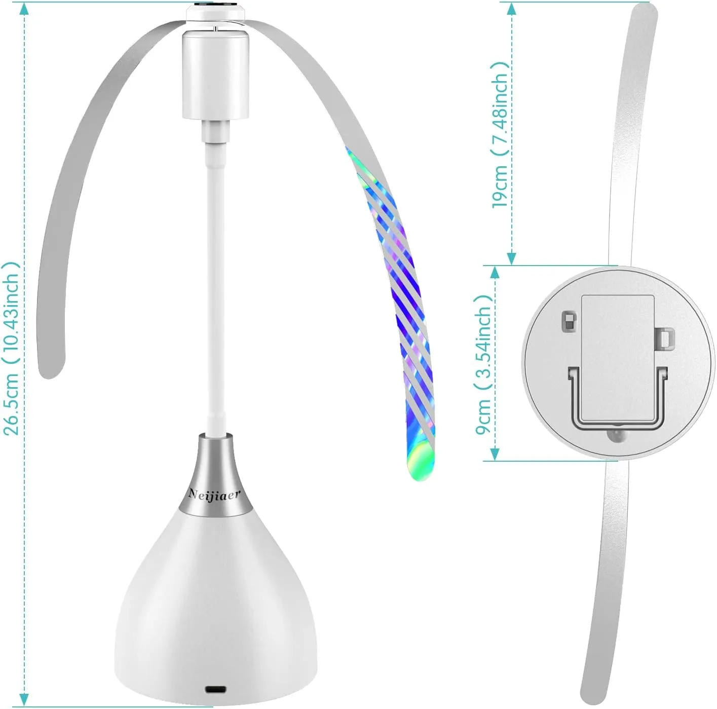 Fly Fans for Tables, Practical Fly Repellent Fan with Soft Blades, USB or Batteries Powered, Soundless and Portable Fly Fan Keeps Your Food Clean(4 Pack)