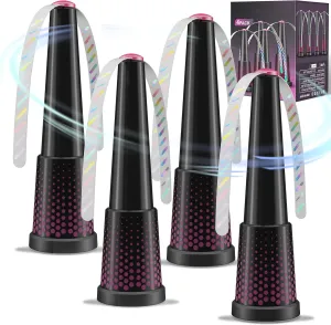 Fly Fans for Tables,Portable Fly Fan for Outdoor Indoor Table,Batteries Powered Food Fans with Holographic Blades,Keep Flies Away for Picnic, Restaurant,Party, Kitchen,Camping, BBQ,4 Pack Fan with safety blade design