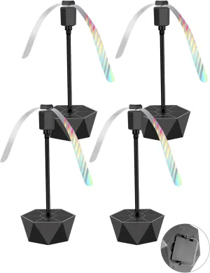 Fly Repellent Fans for Tables, Portable, Soundless, Holographic Blades, for Picnic, Party, Restaurant, Kitchen, BBQ (Standard, Black) Fan with safety blade design
