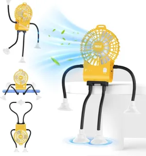 Freestyle Small Robot Fan, Fun Desk Fan with Suckers, Rechargeable Portable Fan and Phone Stand 2 in 1 for Office, Travel and Cars USB desktop fan for workspace