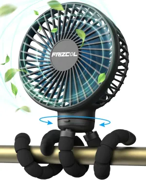 FRIZCOL Stroller Fan for Baby - Portable Fan Rechargeable - Battery Operated Fan(Use for 24Hrs) - Fan for Handheld/Clip On/Car Seat/Desk/Camping Battery-powered portable fan