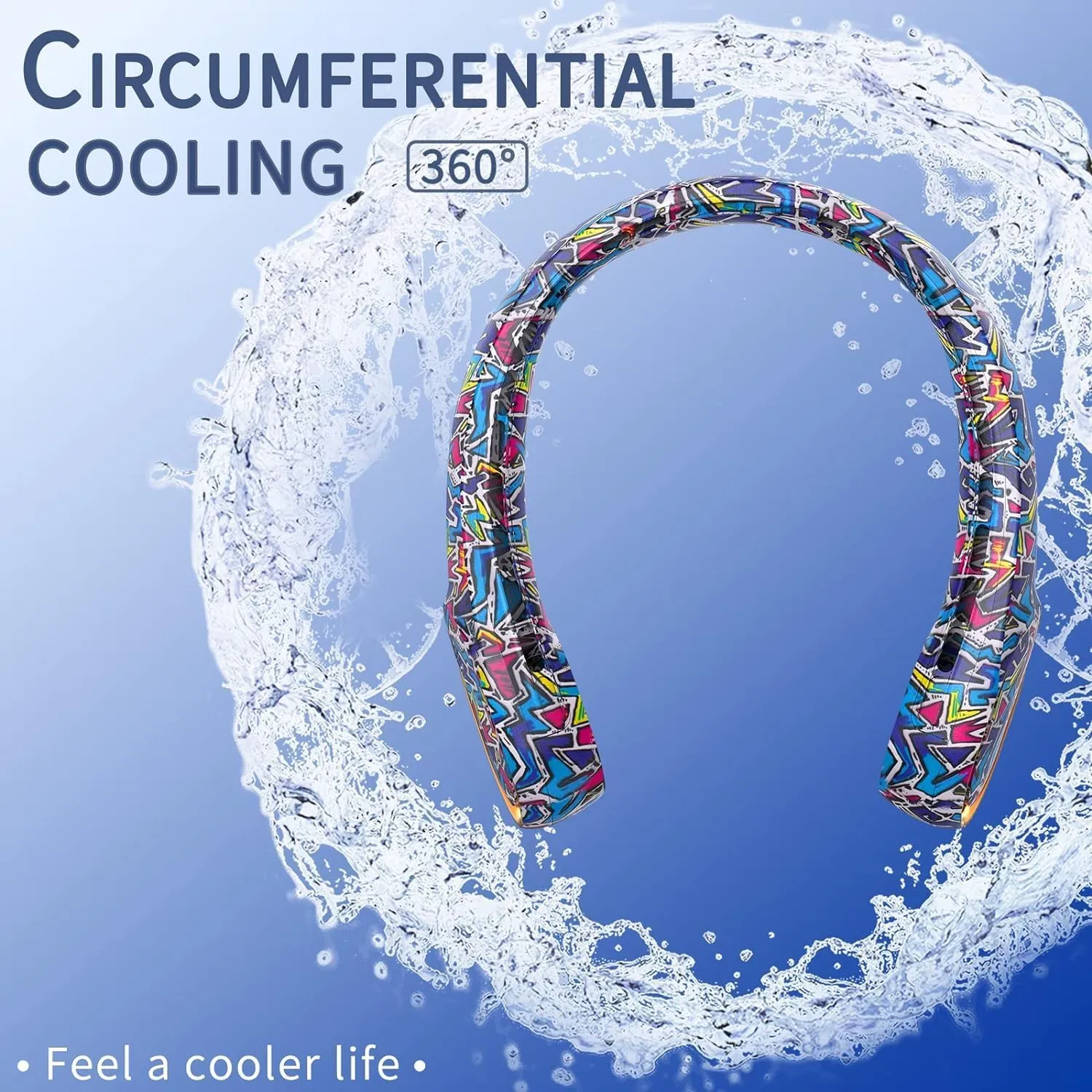 FrSara Bladeless Neck Fans Portable Rechargable, Adjustable, 360 Cooling, Super Quiet, No Blade Fan Design, No Hair Twisting, Even Air Volume On Both Sides, Non-Slip, Short Charging, Long Use Time