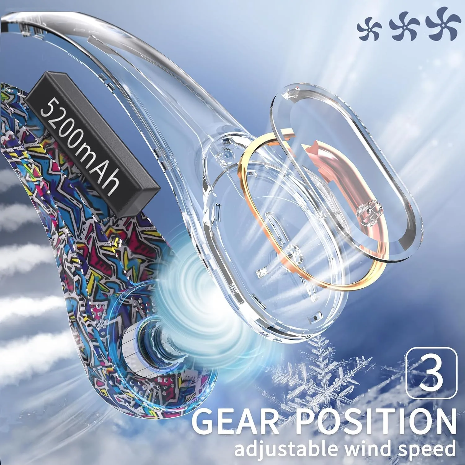 FrSara Bladeless Neck Fans Portable Rechargable, Adjustable, 360 Cooling, Super Quiet, No Blade Fan Design, No Hair Twisting, Even Air Volume On Both Sides, Non-Slip, Short Charging, Long Use Time