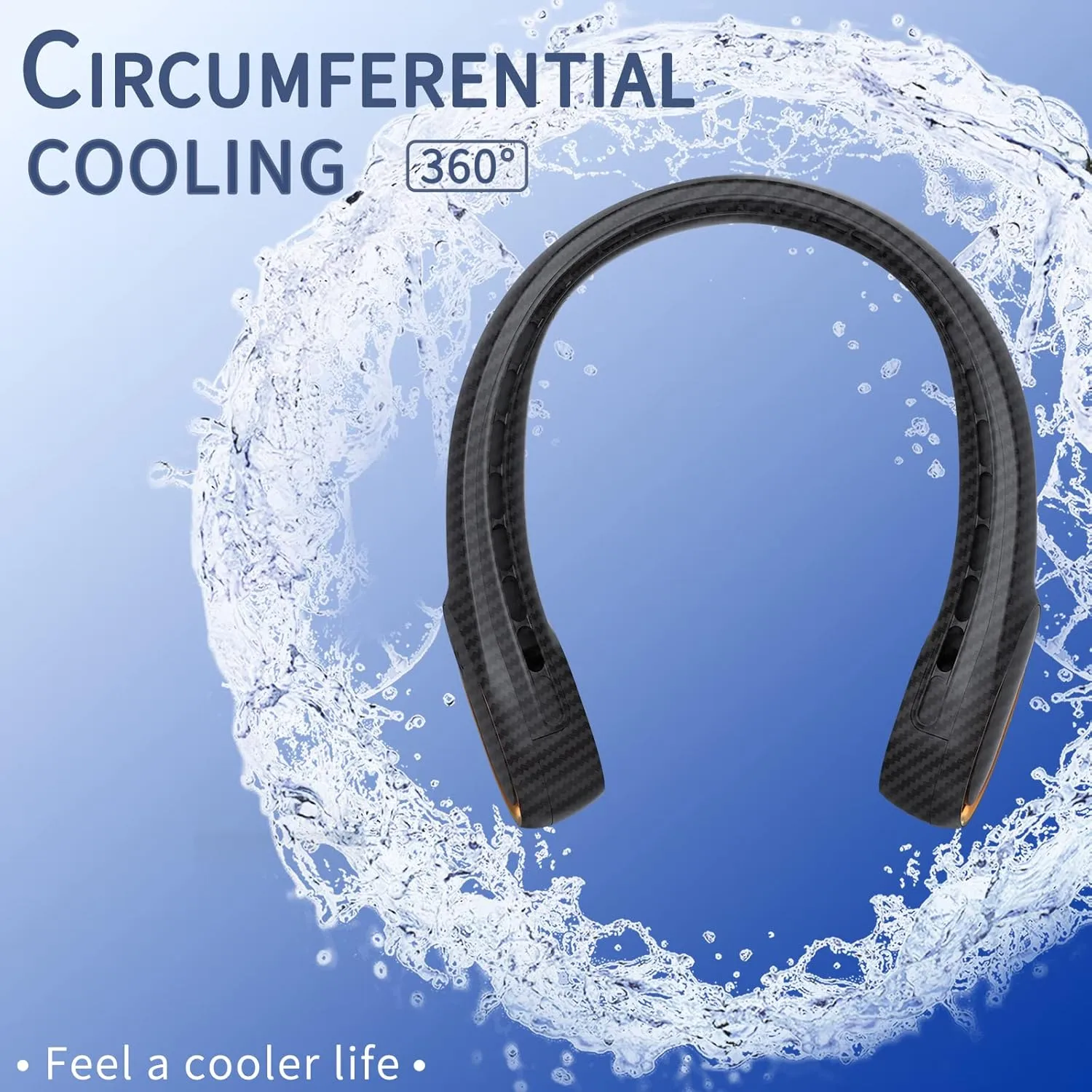 FrSara Neck Fan, Portable Personal Fan Strong Wind, 5200mAh, Air Volume,360 Cooling, No Hair Twisting, Air Volume On 2 Sides, Non-Slip, Quick Charge, Long Use Time, Gift for Women, Men, Birthday