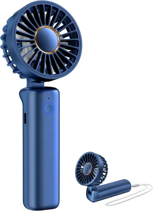 FrSara Portable Handheld Fan, Mini Desk Fan, Multi-Function Fan, 2000mAh Ultra-Long Battery Life, Ultra-Quiet, 3-Speed Adjustment(Blue) Mini handheld fan for personal cooling