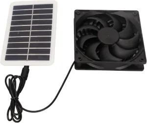 FTVOGUE 15W Solar Power Panel Exhaust Fan Solar Powered Mini Ventilator Portable Solar Powered Air Extractor for Pet Houses RVs, Solar Panels Solar-powered car fan for ventilation
