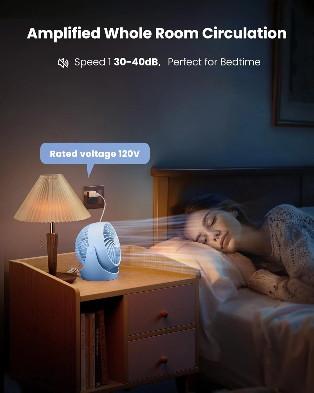 Gaiatop Desk Fan, 5-Inch Portable Electric Table Desktop Air Circulator Fans, Small but Powerful with 3 Speed 360 Adjustable Tilt for Cooling Home Dorm Office Bedroom Bathroom Kitchen, Blue