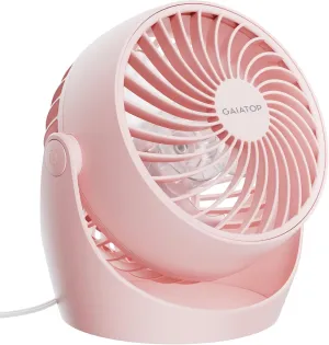 Gaiatop Desk Fan, 5-Inch Portable Electric Table Desktop Air Circulator Fans, Small but Powerful with 3 Speed 360 Adjustable Tilt for Cooling Home Dorm Office Bedroom Bathroom Kitchen, Pink USB desktop fan for workspace
