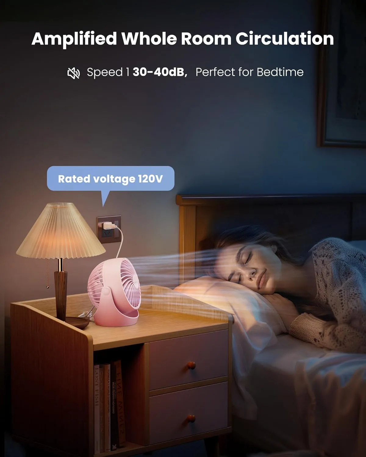 Gaiatop Desk Fan, 5-Inch Portable Electric Table Desktop Air Circulator Fans, Small but Powerful with 3 Speed 360 Adjustable Tilt for Cooling Home Dorm Office Bedroom Bathroom Kitchen, Pink