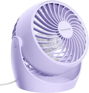 Gaiatop Desk Fan, 5-Inch Portable Electric Table Desktop Air Circulator Fans, Small but Powerful with 3 Speed 360 Adjustable Tilt for Cooling Home Dorm Office Bedroom Bathroom Kitchen, Purple USB desktop fan for workspace