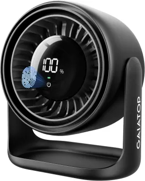Gaiatop Desk Fan for Bedroom, Ultra Quiet Table Battery Powered Fan 7.7 Inch, Touch Control 4000mAh, Strong Airflow 5 Speeds Rechargeable Desktop for Office Bedside Dorm Home, Gift for Women Men Black USB desktop fan for workspace