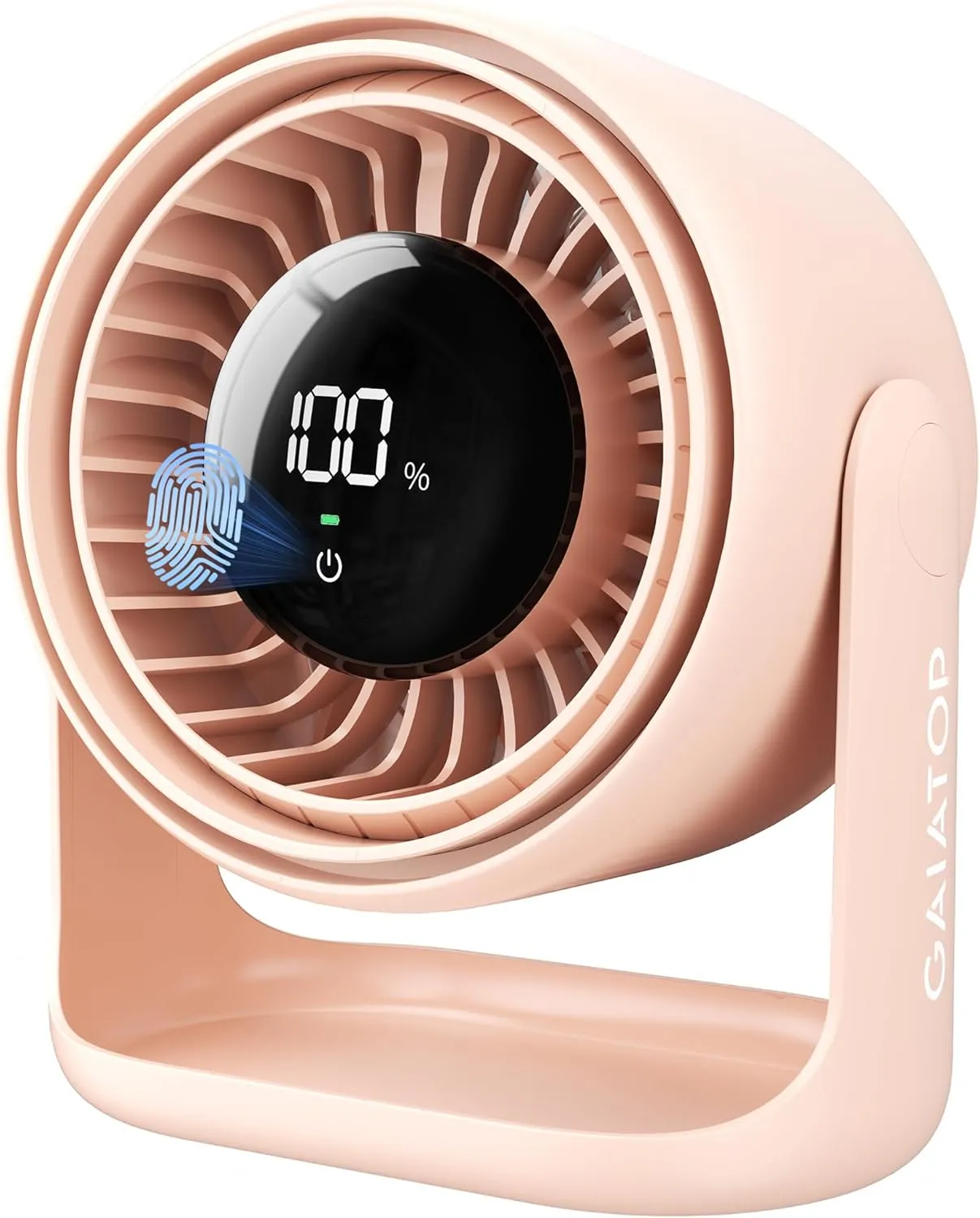 Gaiatop Desk Fan for Bedroom, Ultra Quiet Table Battery Powered Fan, Touch Control, 7.7 Inch Strong Airflow 5 Speeds 4000mAh Rechargeable Desktop for Bedside Office Dorm Home, Gift for Women Men, Pink USB desktop fan for workspace