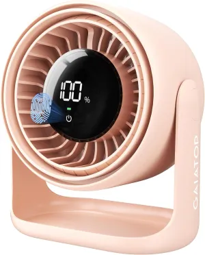 Gaiatop Desk Fan for Bedroom, Ultra Quiet Table Battery Powered Fan, Touch Control, 7.7 Inch Strong Airflow 5 Speeds 4000mAh Rechargeable Desktop for Bedside Office Dorm Home, Gift for Women Men, Pink USB desktop fan for workspace