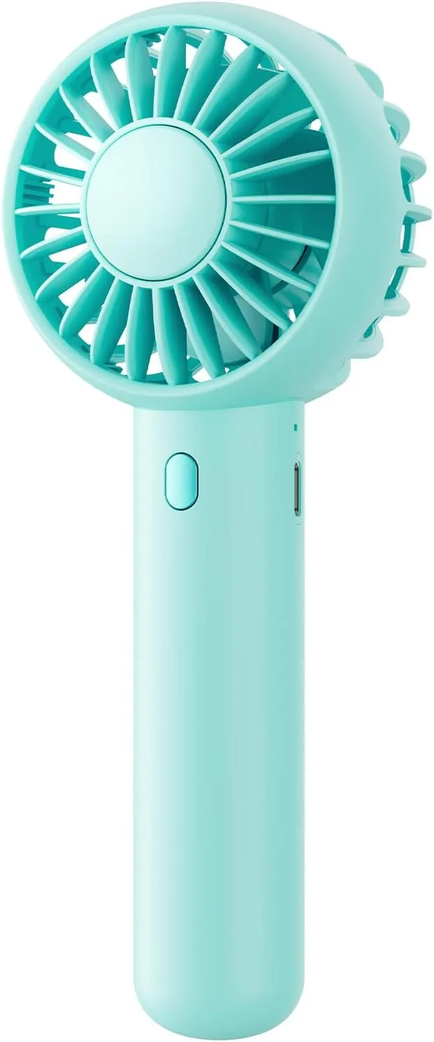 Gaiatop Mini Portable Fan, Small and Powerful, Cute Design 3 Speed Personal Handheld fan and Desktop with Base, Lightweight USB Rechargeable for Travel Lash Makeup Girl Women Summer Gift Green Mini handheld fan for personal cooling
