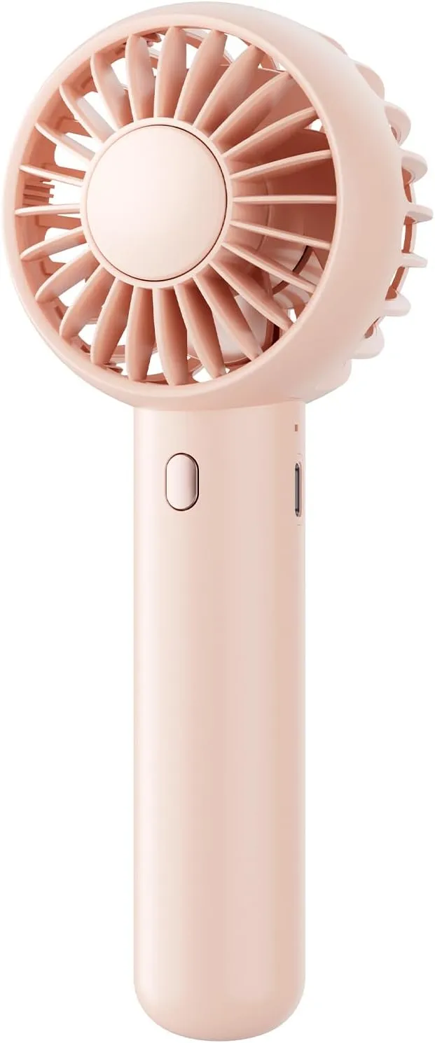 Gaiatop Mini Portable Fan, Small and Powerful, Cute Design 3 Speed Personal Handheld fan and Desktop with Base, Lightweight USB Rechargeable for Travel Lash Makeup Girl Women Summer Gift Pink Mini handheld fan for personal cooling
