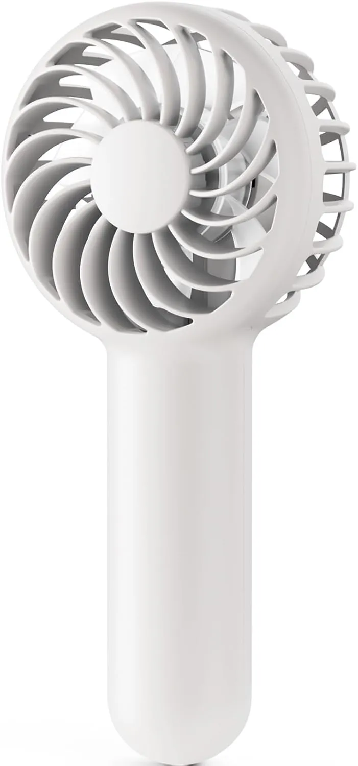 Gaiatop Mini Portable Handheld Fan, 3 Speed Powerful Battery Operated, Small USB Rechargeable Personal Fans for Makeup Eyelash, Camping Beach Airplane Travel Essentials for Women Girls White Mini handheld fan for personal cooling