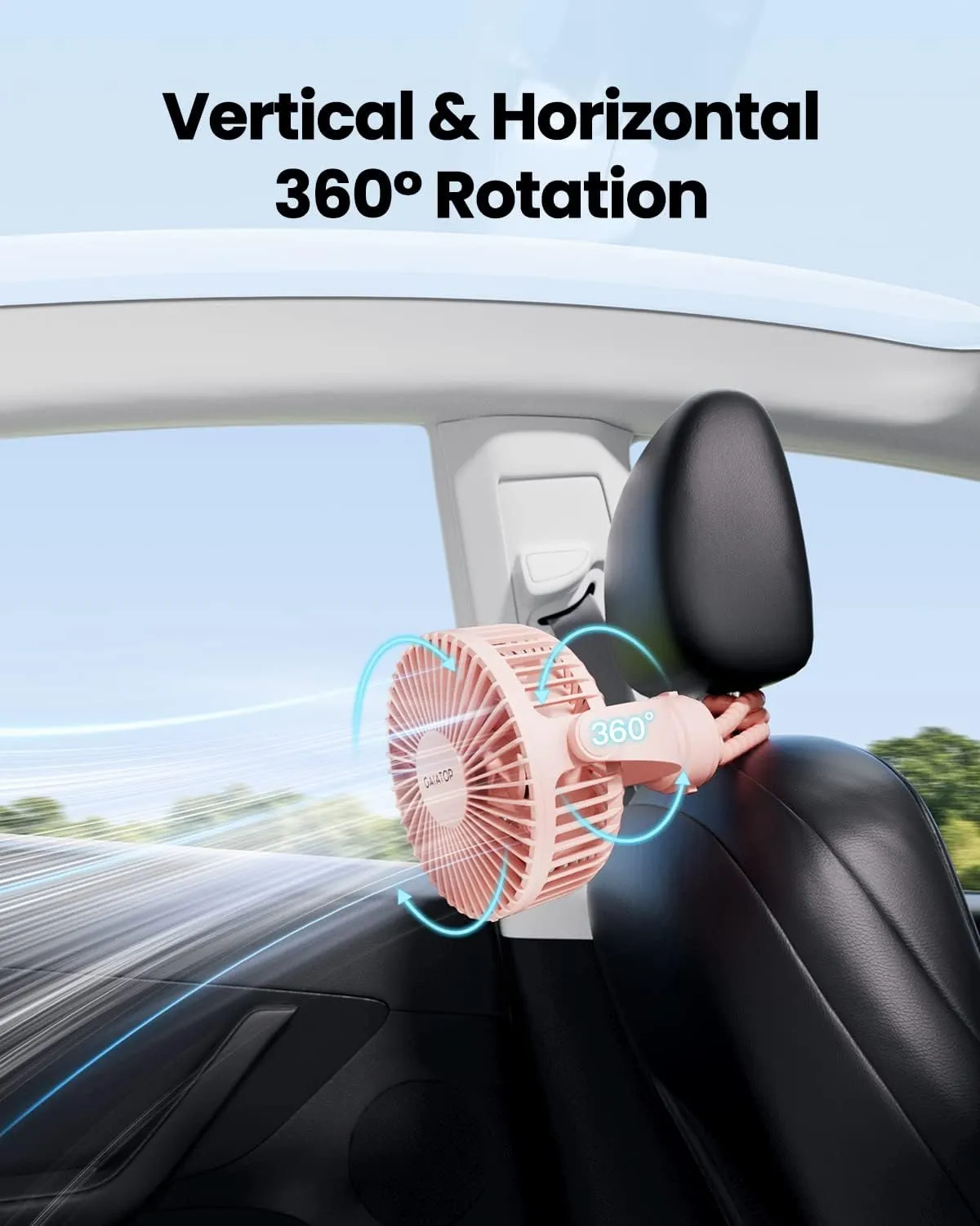 Gaiatop Mini Portable Stroller Fan, Battery Operated Small Clip on Fan, Detachable 3 Speed Rechargeable 360 Rotate Flexible Tripod Handheld Desk Cooling Fan for Car Seat Crib Treadmill Travel Pink
