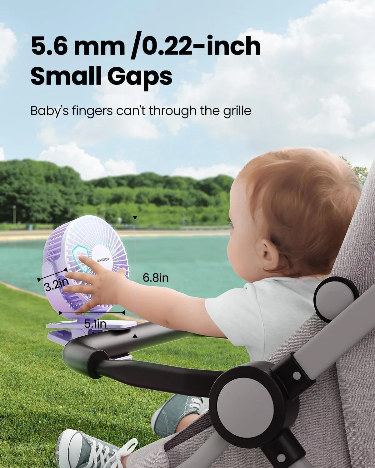 Gaiatop Portable Clip on Fan Battery Operated, Small Powerful 3 Speed Quiet 360 Rotate, USB Rechargeable Mini Personal Cooling Fan for Desk Table Home Office Stroller Camping Women Gifts Purple