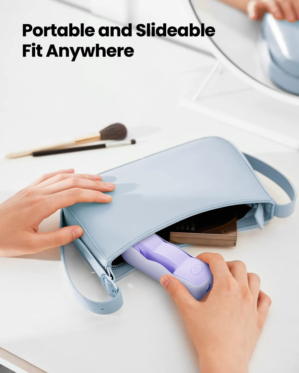 Gaiatop Portable Handheld Fan, Slide Cute Clouds 3 Speed USB Rechargeable Mini Personal Hand Fans, Beach/Travel Essentials Small Pocket Summer Cooling Gifts for Women Girls Lash Makeup