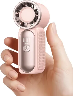 Gaiatop Portable Handheld Mini Fan, 3.5 Inch 16900 RPM High Speed Personal Fan, 6 Gears Strong Wind, LED Display, USB Rechargeable Battery Operated, Gift for Women, Makeup, Travel Outdoor, Pink Mini handheld fan for personal cooling