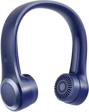 Gaiatop Portable Neck Fan, 4000mAh Rechargeable Hands Free Bladeless Mini Fans, 3 Speeds Air Outlet Can Rotate 70, Free Adjustment Personal Wearable Cooling Fan Suitable for Travel Office Blue Neck fan for hands-free comfort