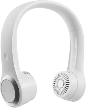 Gaiatop Portable Neck Fan, 4000mAh Rechargeable Hands Free Bladeless Mini Fans, 3 Speeds Air Outlet Can Rotate 70, Free Adjustment Personal Wearable Cooling Fan Suitable for Travel Office White Neck fan for hands-free comfort
