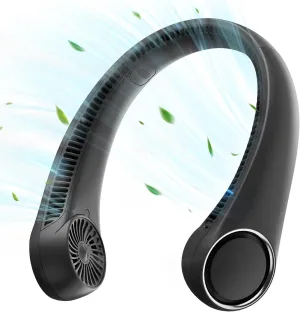 Gaiatop Portable Neck Fan Rechargeable, Hands-Free 360 Cooling, 17hrs Runtime, Battery Powered Personal Wearable Fan Quiet, Summer Outdoor Travel Essentials, Birthday Gifts for Women Men Teens, Black Battery-powered portable fan