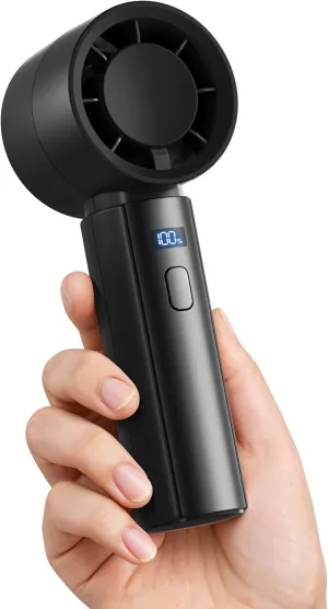 Gaiatop Small Handheld Fan Portable, Powerful High Speed Turbo Cooling, 4000mAh USB Rechargeable Battery Powered Mini Personal Fan, Summer Outdoor Travel Essentials, Gifts for Dad Men Women, Black Mini handheld fan for personal cooling