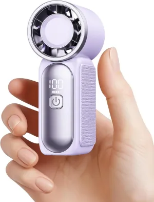 Gaiatop Super Mini Portable Handheld Fan, 3.5 Inch Personal Turbo Fan, 16900 RPM 6 Speeds Strong Wind, LED Display, USB Rechargeable Battery for Travel Outdoor, Gift for Women Girl Makeup, Purple Mini handheld fan for personal cooling