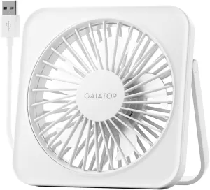 Gaiatop USB Desk Fan, 5 Inch Small Portable Table Desktop Fans with Strong Wind Ultra Quiet 3 Speeds and 180 Tilt Folding, Mini Personal Cooling Essentials For Office Home Bedroom Dorm Kitchen White USB desktop fan for workspace