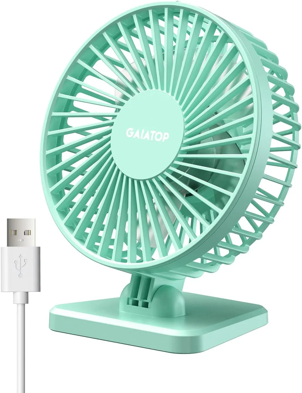 Gaiatop USB Desk Fan, Small But Powerful, Personal Portable Quiet 3 Speeds, Adjustable Mini Table Desktop fan for Cooling Home Office Car Summer Travel Gifts Green USB desktop fan for workspace