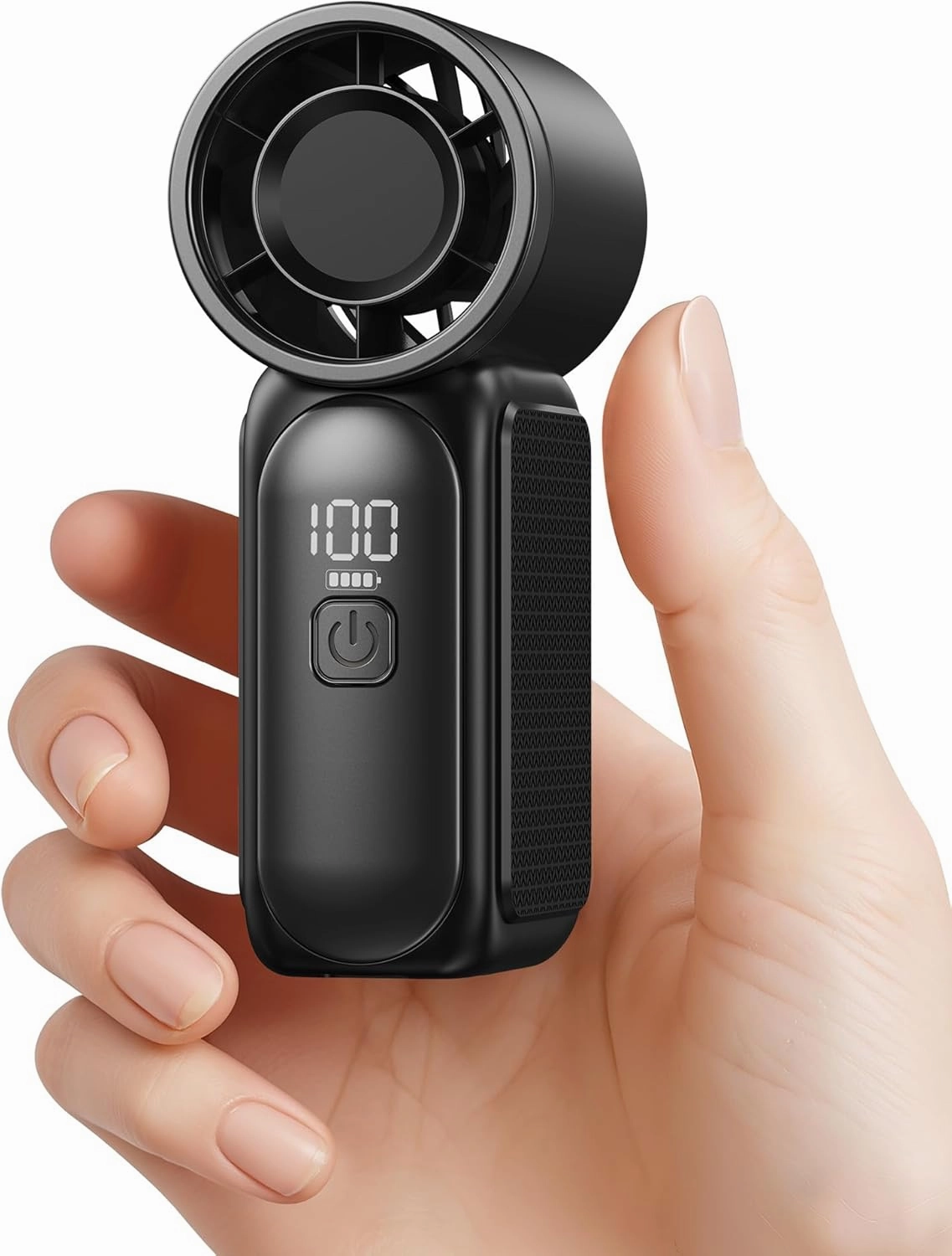 Gaiatop Mini Portable Handheld Fan Rechargeable, 3.5 Inch 16900 RPM Turbo Hand Held Fan, 6 Speeds Strong Wind, LED Display, Pocket Gift for Men Boys Women Girl, Travel Camping Concerts Outdoor, Black Mini handheld fan for personal cooling