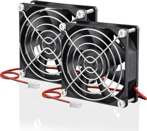 GDSTIME 2 Pack 80mm x 80mm x 25mm 12V DC Brushless Cooling Fan Solar-powered car fan for ventilation