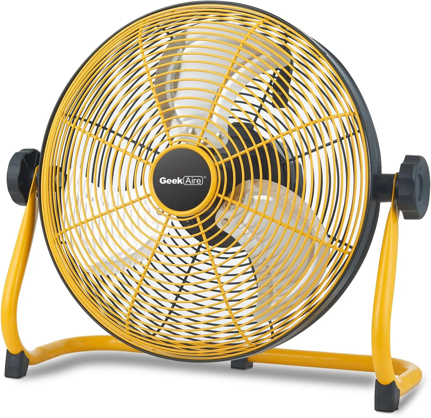 Geek Aire 12" Portable Battery Operated Fan with Metal Blade, 360 Vertical Tilt, 24h Run Time Cordless Fan for Camping Travel Tent Hurricane Home Battery-powered portable fan