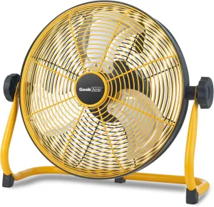 Geek Aire 12" Portable Battery Operated Fan with Metal Blade, 360 Vertical Tilt, 24h Run Time Cordless Fan for Camping Travel Tent Hurricane Home Battery-powered portable fan