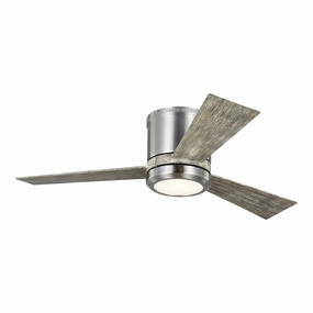 Generation Lighting Clarity Flushmount Ceiling Fan with 20W LED Light and Wall/Remote Control Ceiling fan with adjustable speed settings