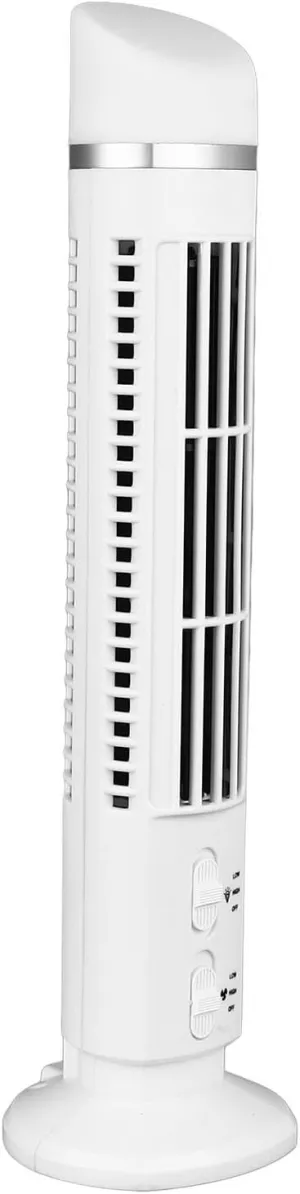 gernie Bladeless Tower Fan Usb Vertical Desk Fan for Student Home Office, Tower Fans (White), gerniew4503kt2yg-12 Rear-mounted fan for childrens safety