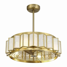 Gideon 4-Light LED Fan D'Lier ceiling fans with integrated LED lighting