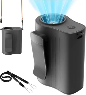 Girasol Portable Waist Fan Rechargeable with 100 Speed 13300RPM Strong Airflow, 4000 mAh Mini Hanging Neck Fan, Clip on Wearable Belt Fan for Camping, Outdoor, Jobsite, Travel(Dark Grey) Waist-mounted portable fan for outdoor use