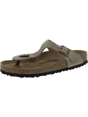 Gizeh Womens Leather Buckle Thong Sandals