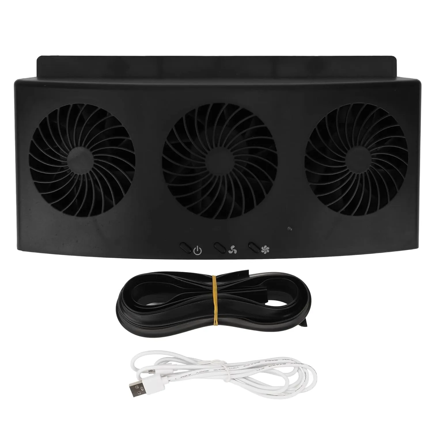 GLOGLOW Car Window Exhaust Fan, 4000 RPM 2 Levels Car Exhaust Fan Powered Low Noise Vehicle Ventilation Fan for General Types of Car Solar-powered car fan for ventilation