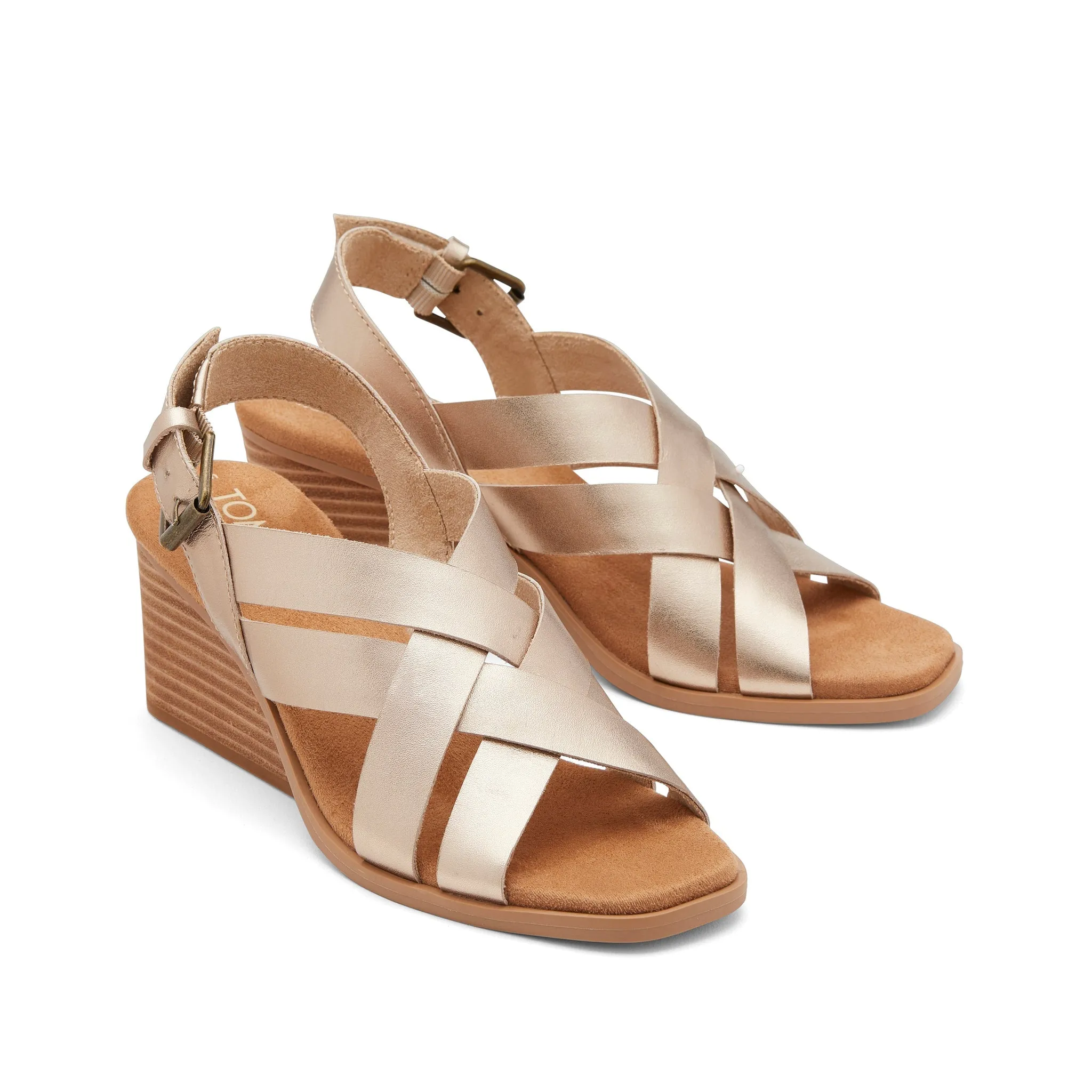 Gracie Gold Leather Wedge Sandal