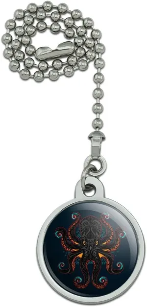 GRAPHICS & MORE Black Octopus in The Abyss Ceiling Fan and Light Pull Chain Octopus-shaped decorative fan