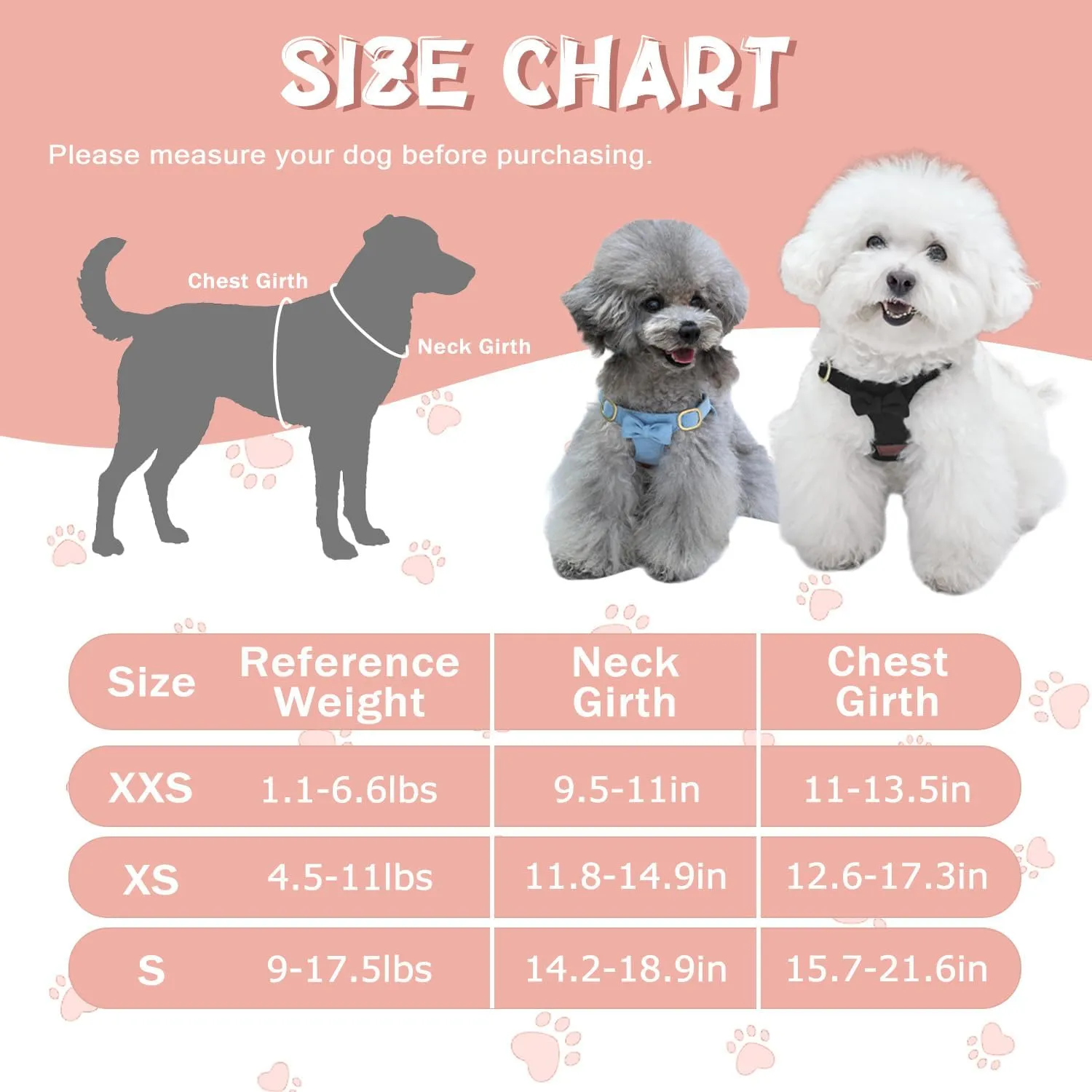 Guiding Star Puppy Harness and Leash Set, No Pull Lightweight Soft Adjustable Escape Proof Pet Harness Vest with Multifunction Dog Leash for Puppy Small Size Dog (Pink-S)