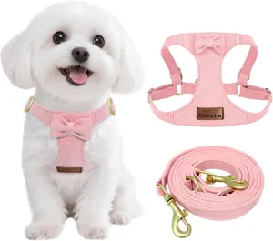 Guiding Star Puppy Harness and Leash Set, No Pull Lightweight Soft Adjustable Escape Proof Pet Harness Vest with Multifunction Dog Leash for Puppy Small Size Dog (Pink-S) Waist-mounted portable fan for outdoor use